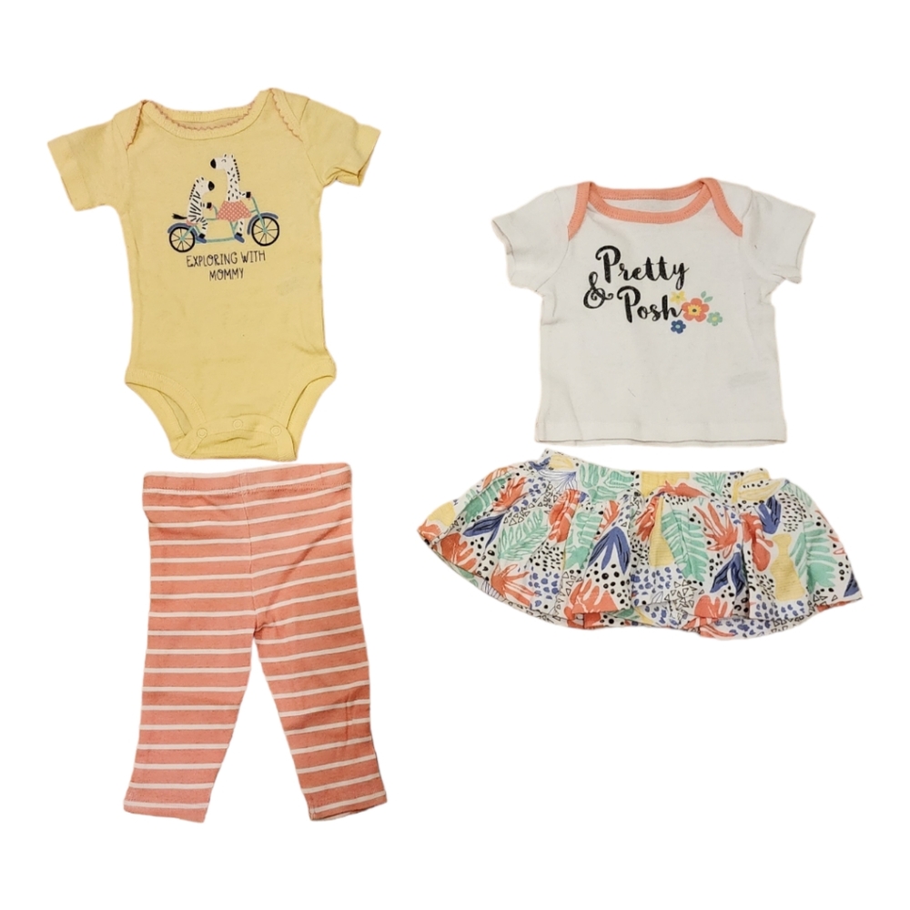 Koala, Baby girls skirt, leggings, bodysuit, &T-shirt, 4piece Set.